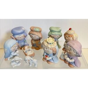 Bumpkins Holy Family Mary Joseph Jesus Nativity Scene Set of 10 Pieces Excellent